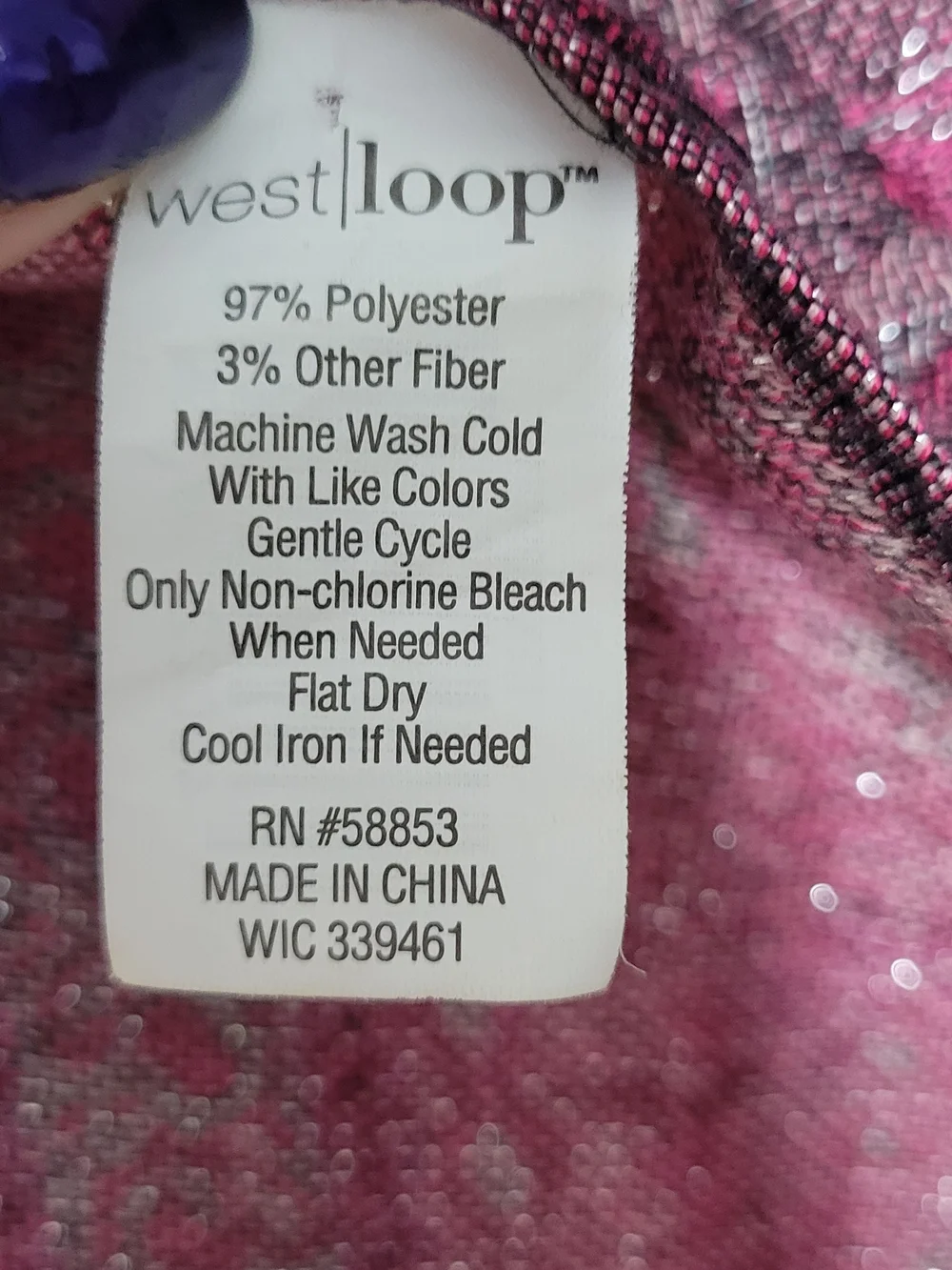 west loop Pink Paisley Fringe Wrap Scarf in Rose & Black Tones